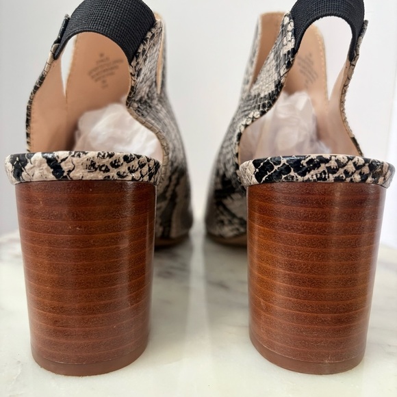 Evolve Snake Print Block Heel Sandals Women’s Size 8M Open Toe Slingback - Picture 6 of 10